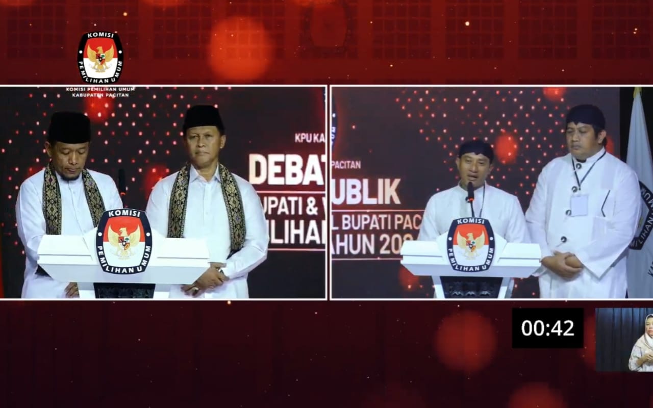 Debat Cabub-Cawabub Pacitan, 3 November 2024. (Foto: Tangkap Layar YouTube KPU)