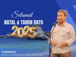 Iklan Ucapan Natal dan Tahun Baru Disparbudpora Pacitan