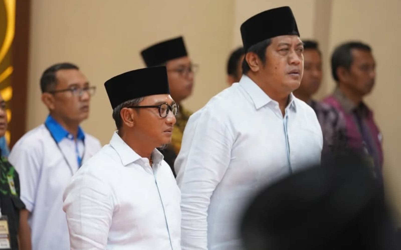 Indrata Nur Bayuaji-Gagarin saat menghadiri Penetapan pasangan calon bupati dan wakil bupati terpilih dalam pemilihan bupati dan wakil bupati Pacitan tahun 2024 di Golden Star Multifunction Room Parai Teleng Ria Pacitan, 9 Januari 2024. (Foto: Instagram @inb_indratanurbayuaji)