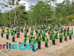 Puluhan Siswa Ikatan Pencak Silat Bunga Islam Ranting Tulakan Pacitan Ikuti UKT Sabuk Putih