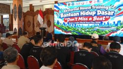 Peserta mengikuti Eksternal House Training Bantuan Hidup Dasar dalam rangka World Heart Day 2026 di Pendopo Kabupaten Pacitan, Selasa (6/10/2026). (Foto: Heri/BeritaIDN)